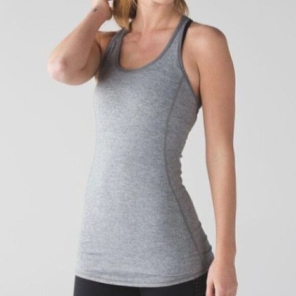 LULULEMON | Cool Racerback Exhale Heathered Slate/Battleship size 4 - Picture 2 of 7